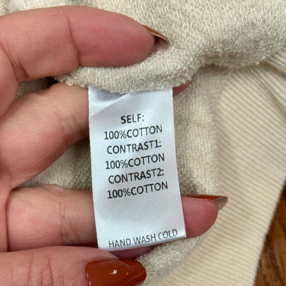 Easel Colorblock Crewneck Sweatshirt Blue Coral Cream Cotton Size Small EUC - Picture 8 of 9